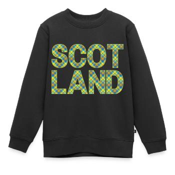 Schottland Tartan Schriftzug Dudelsack Highlands - Kinder Premium Organic Sweatshirt - Schwarz - Vorne - AI Model Kid Female (0cm)