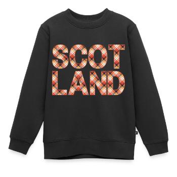 Schottland Tartan Schriftzug Dudelsack Highlands - Kinder Premium Organic Sweatshirt - Schwarz - Vorne - AI Model Kid Female (0cm)