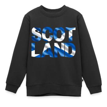 Schottland Tartan Schriftzug Dudelsack Highlands - Kinder Premium Organic Sweatshirt - Schwarz - Vorne - AI Model Kid Female (0cm)