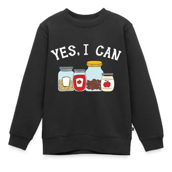 Ja, ich kann Lebensmittel einmachen Einmachen in D - Kinder Premium Organic Sweatshirt - Schwarz - Vorne - AI Model Kid Female (0cm)