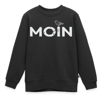 Moin Norddeutschland Plattdeutsch Geschenkidee - Kinder Premium Organic Sweatshirt - Schwarz - Vorne - AI Model Kid Female (0cm)