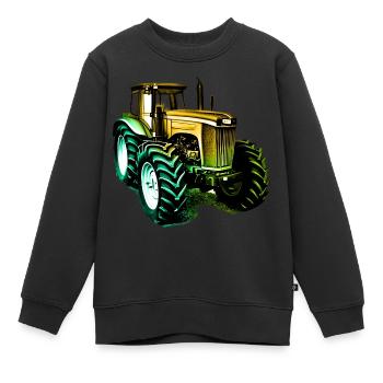 Tracteur Agriculture - Sweat Premium enfant bio - noir - Devant - AI Model Kid Female (0cm)