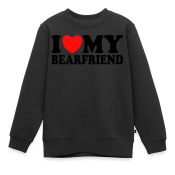 J'Aime Mon Petit Ami Ours - Sweat Premium enfant bio - noir - Devant - AI Model Kid Female (0cm)