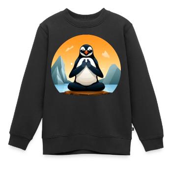 Pingouin Yogi - Sweat Premium enfant bio - noir - Devant - AI Model Kid Female (0cm)