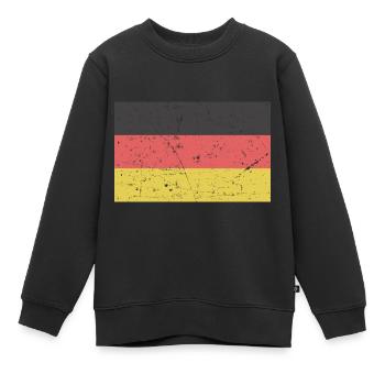 Deutschlandfahne verkratzt Vintage Retro Flagge - Kinder Premium Organic Sweatshirt - Schwarz - Vorne - AI Model Kid Female (0cm)