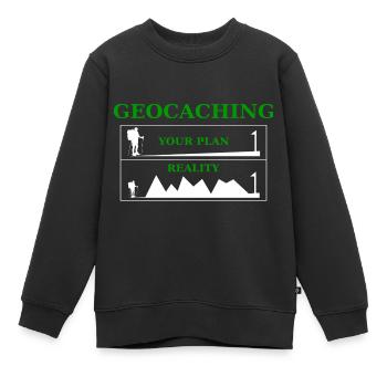 Geocaching - Kinder Premium Organic Sweatshirt - Schwarz - Vorne - AI Model Kid Female (0cm)