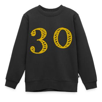30 ANS. 30e ANNIVERSAIRE. ANNIVERSAIRE 30 ANS. 30 - Sweat Premium enfant bio - noir - Devant - AI Model Kid Female (0cm)
