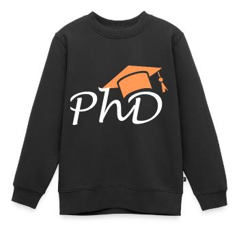 Abschluss Doktor PhD Universität Uni - Kinder Premium Organic Sweatshirt - Schwarz - Vorne - AI Model Kid Female (0cm)