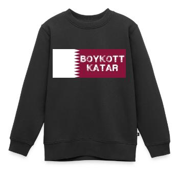 Boycott Qatar, Qatar, Drapeau, Coupe du Monde - Sweat Premium enfant bio - noir - Devant - AI Model Kid Female (0cm)