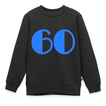 60. 60 JAHRE. 60-JÄHRIGES JUBILÄUM. GEBURTSTAG 60 JAHRE. - Kinder Premium Organic Sweatshirt - Schwarz - Vorne - AI Model Kid Female (0cm)