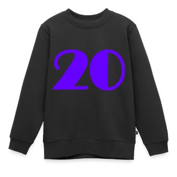 20 ANS,20e ANNIVERSAIRE,ANNIVERSAIRE 20 ANS,20 - Sweat Premium enfant bio - noir - Devant - AI Model Kid Female (0cm)