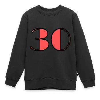30 ANS. 30e ANNIVERSAIRE. ANNIVERSAIRE 30 ANS. 30 - Sweat Premium enfant bio - noir - Devant - AI Model Kid Female (0cm)