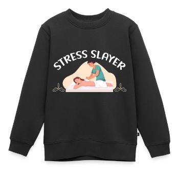 Stresstöter Massage-Therapeut Massage-Therapie - Kinder Premium Organic Sweatshirt - Schwarz - Vorne - AI Model Kid Female (0cm)