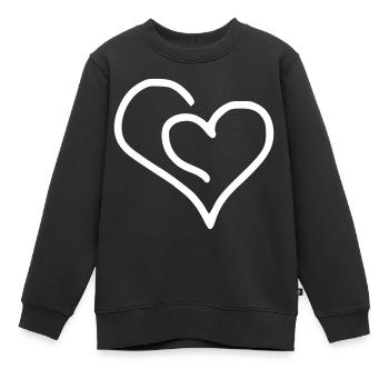 Herz Emoji Skizze - Kinder Premium Organic Sweatshirt - Schwarz - Vorne - AI Model Kid Female (0cm)