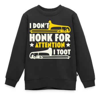 Je ne klaxonne pas pour attirer l’attention, je fais Posauni - Sweat Premium enfant bio - noir - Devant - AI Model Kid Female (0cm)