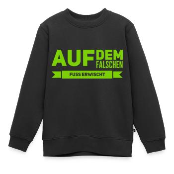 auf dem falschen Fuß erwischt - Kinder Premium Organic Sweatshirt - Schwarz - Vorne - AI Model Kid Female (0cm)