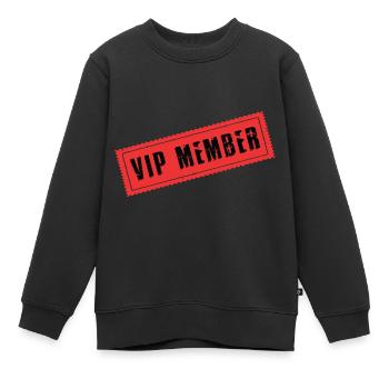 Vip Mitglied - Kinder Premium Organic Sweatshirt - Schwarz - Vorne - AI Model Kid Female (0cm)