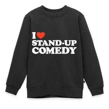 J’adore Stand-Up Comedy Heart Shirt - Sweat Premium enfant bio - noir - Devant - AI Model Kid Female (0cm)