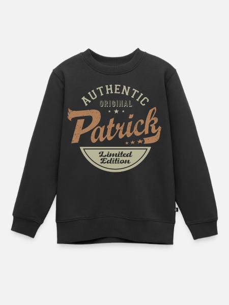 Patrick prénom cadeau t-shirt personnalisé - Sweat Premium enfant bio - noir