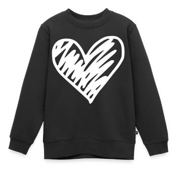 Herz Emoji Skizze - Kinder Premium Organic Sweatshirt - Schwarz - Vorne - AI Model Kid Female (0cm)
