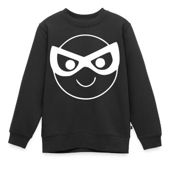 Emoji Skizze Maske weiß - Kinder Premium Organic Sweatshirt - Schwarz - Vorne - AI Model Kid Female (0cm)