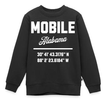 Koordinaten Von Mobile Alabama - Kinder Premium Organic Sweatshirt - Schwarz - Vorne - AI Model Kid Female (0cm)