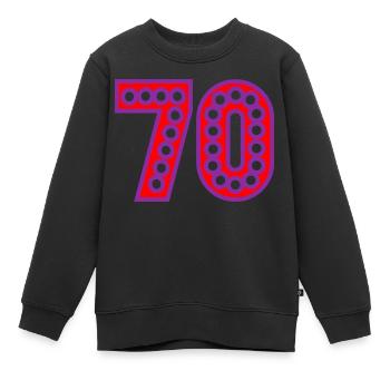 70. 70 ANS. 70e ANNIVERSAIRE. ANNIVERSAIRE 70 ANS. - Sweat Premium enfant bio - noir - Devant - AI Model Kid Female (0cm)