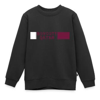 Boycott Qatar, Qatar, Drapeau, Coupe du Monde - Sweat Premium enfant bio - noir - Devant - AI Model Kid Female (0cm)