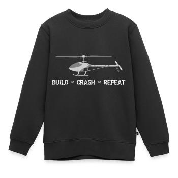 Build Crash Repeat RC Helicopter Heli Model Inge - Kids Premium Organic Sweatshirt - black - Front - AI Model Kid Female (0cm)