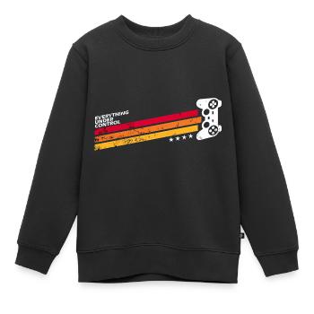 23F 0234 bk - Kinder Premium Organic Sweatshirt - Schwarz - Vorne - AI Model Kid Female (0cm)