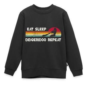 Eat Sleep Didgeridoo Repeat - Kinder Premium Organic Sweatshirt - Schwarz - Vorne - AI Model Kid Female (0cm)