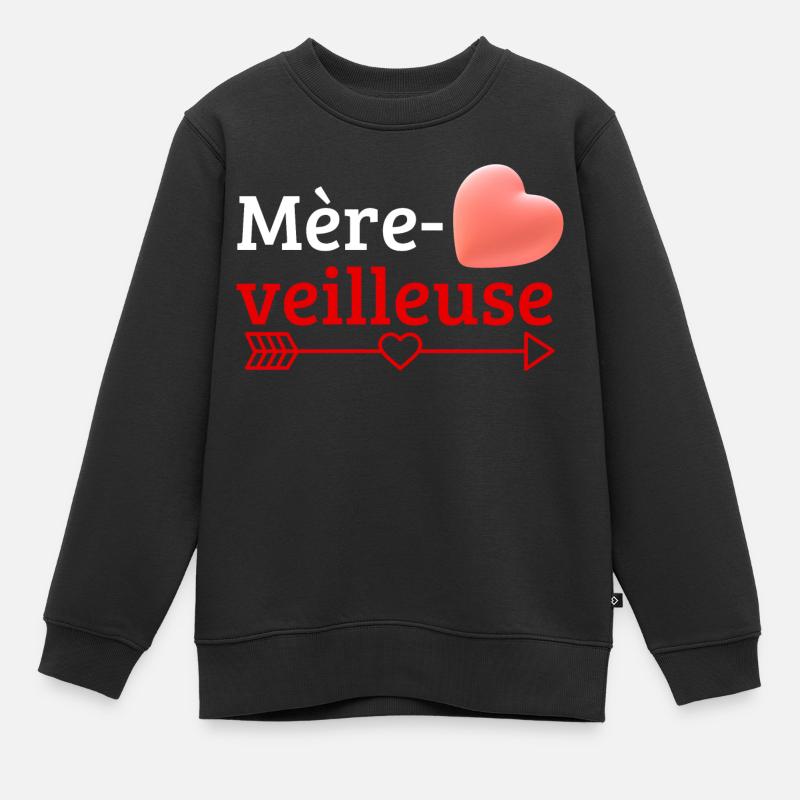 Mère-veilleuse - Sweat Premium enfant bio - noir
