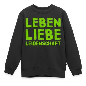 ich lebe ein leidenschaftliches Leben - Kinder Premium Organic Sweatshirt - Schwarz - Vorne - AI Model Kid Female (0cm)