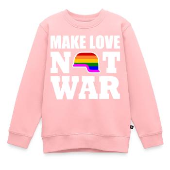 Make love not war - Kinder Premium Organic Sweatshirt - Rosa - Vorne - AI Model Kid Female (0cm)