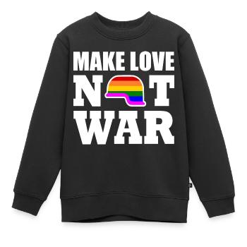 Make love not war - Kinder Premium Organic Sweatshirt - Schwarz - Vorne - AI Model Kid Female (0cm)