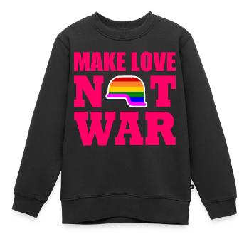 Make love not war - Kinder Premium Organic Sweatshirt - Schwarz - Vorne - AI Model Kid Female (0cm)