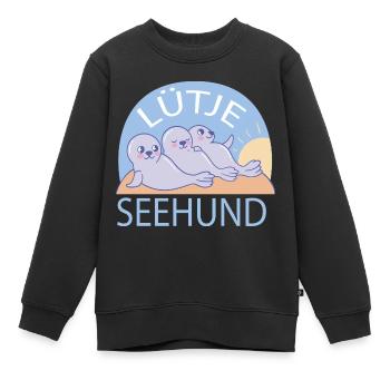 Lütje Seehund kleiner Seehund - Kinder Premium Organic Sweatshirt - Schwarz - Vorne - AI Model Kid Female (0cm)