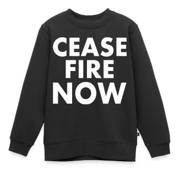 Ceasefire now - Kinder Premium Organic Sweatshirt - Schwarz - Vorne - AI Model Kid Female (0cm)