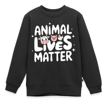 Végétarien Végétalien Végétarien Végétarien - Sweat Premium enfant bio - noir - Devant - AI Model Kid Female (0cm)