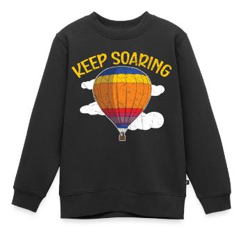 Immer weiter aufsteigen Heißluftballon-Liebhaber B - Kinder Premium Organic Sweatshirt - Schwarz - Vorne - AI Model Kid Female (0cm)