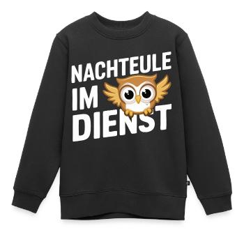 oiseau de nuit hibou hibou oiseau - Sweat Premium enfant bio - noir - Devant - AI Model Kid Female (0cm)