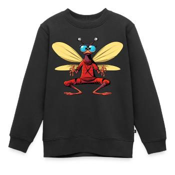 Fliege Yogi - Kinder Premium Organic Sweatshirt - Schwarz - Vorne - AI Model Kid Female (0cm)