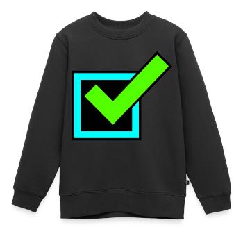 Häkchen Ankreuzen Symbol - Kinder Premium Organic Sweatshirt - Schwarz - Vorne - AI Model Kid Female (0cm)