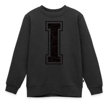 Buchstabe I im Vintage-Shabby-Chic - Kinder Premium Organic Sweatshirt - Schwarz - Vorne - AI Model Kid Female (0cm)
