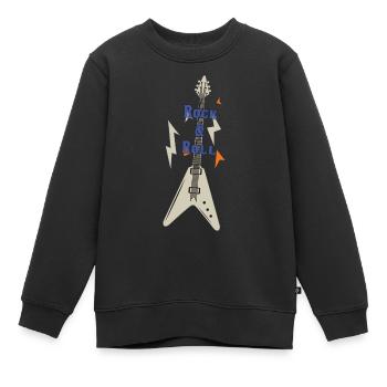 rock & roll - Sweat Premium enfant bio - noir - Devant - AI Model Kid Female (0cm)