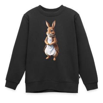 Mignon Lapin Marron 3 - Sweat Premium enfant bio - noir - Devant - AI Model Kid Female (0cm)