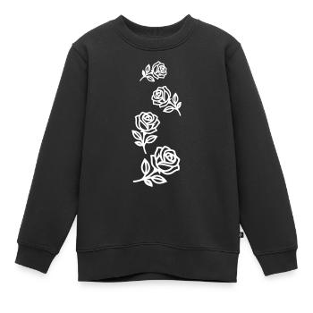 Roses Fleurs - Sweat Premium enfant bio - noir - Devant - AI Model Kid Female (0cm)