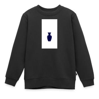 Mitternachtsblaue Vasen-Silhouette - Kinder Premium Organic Sweatshirt - Schwarz - Vorne - AI Model Kid Female (0cm)