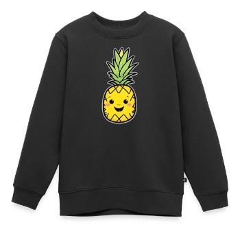 Mascotte de l’ananas de Kawaii - Sweat Premium enfant bio - noir - Devant - AI Model Kid Female (0cm)