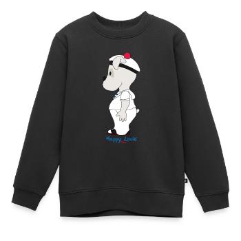 Happy Louis - MATELOT - Sweat Premium enfant bio - noir - Devant - AI Model Kid Female (0cm)